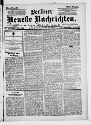 Berliner Neueste Nachrichten vom 25.07.1895