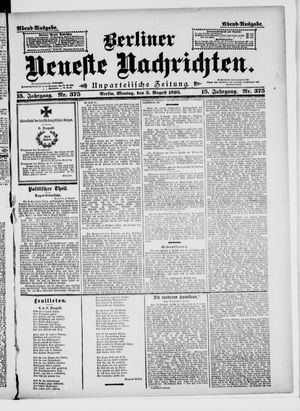 Berliner neueste Nachrichten vom 05.08.1895