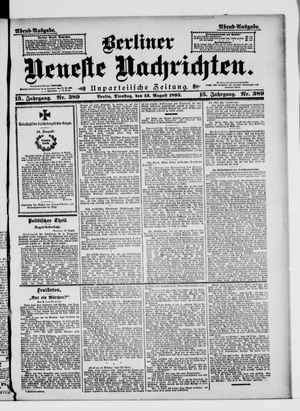 Berliner neueste Nachrichten vom 13.08.1895