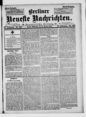 Berliner Neueste Nachrichten on Aug 14, 1895