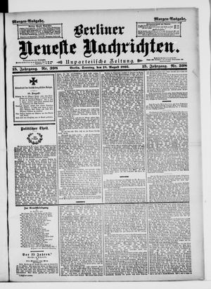 Berliner Neueste Nachrichten on Aug 18, 1895
