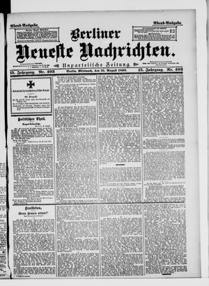 Berliner Neueste Nachrichten on Aug 21, 1895