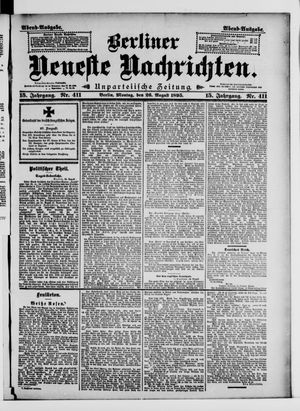 Berliner neueste Nachrichten vom 26.08.1895