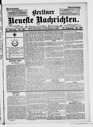 Berliner neueste Nachrichten vom 26.09.1895
