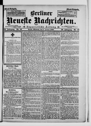 Berliner neueste Nachrichten on Jan 8, 1896