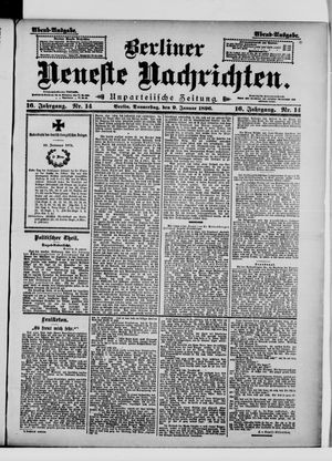 Berliner neueste Nachrichten on Jan 9, 1896