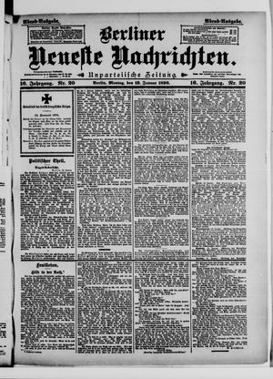 Berliner neueste Nachrichten on Jan 13, 1896