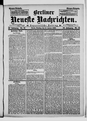 Berliner Neueste Nachrichten vom 14.01.1896