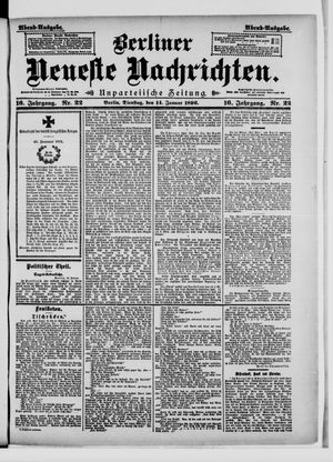 Berliner neueste Nachrichten on Jan 14, 1896