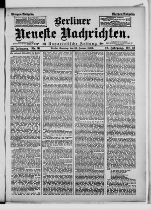 Berliner neueste Nachrichten on Jan 19, 1896
