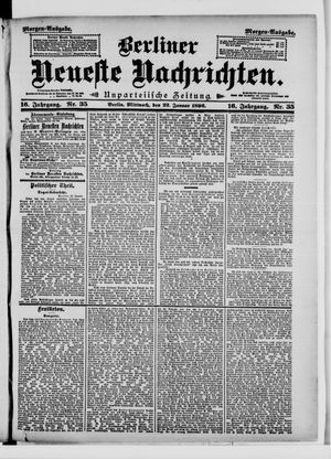 Berliner neueste Nachrichten vom 22.01.1896