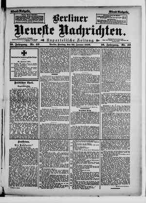 Berliner Neueste Nachrichten on Jan 24, 1896