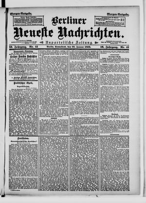 Berliner neueste Nachrichten vom 25.01.1896