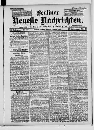 Berliner Neueste Nachrichten on Jan 28, 1896