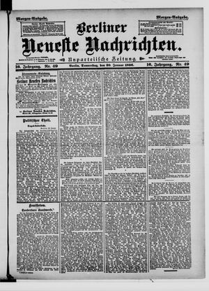 Berliner neueste Nachrichten on Jan 30, 1896