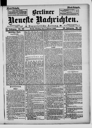 Berliner neueste Nachrichten on Feb 4, 1896