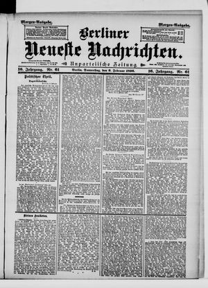 Berliner Neueste Nachrichten vom 06.02.1896