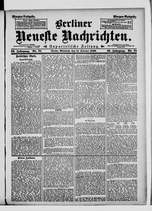 Berliner neueste Nachrichten vom 12.02.1896