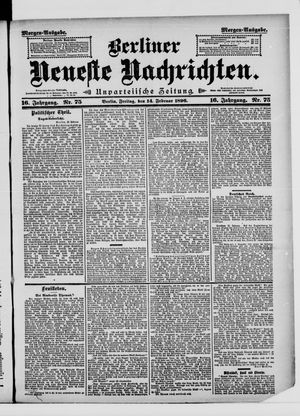 Berliner Neueste Nachrichten vom 14.02.1896