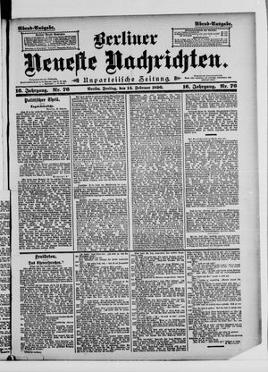 Berliner neueste Nachrichten vom 14.02.1896