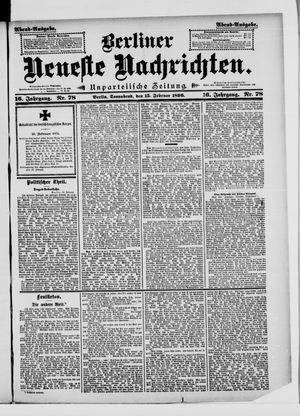 Berliner neueste Nachrichten on Feb 15, 1896