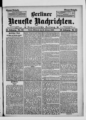 Berliner neueste Nachrichten vom 19.02.1896