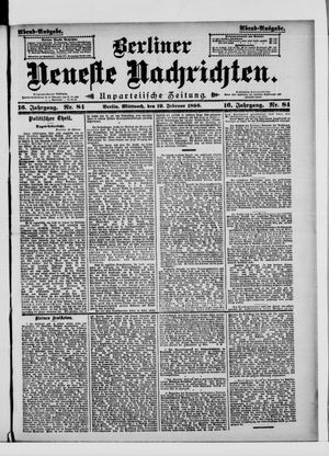 Berliner Neueste Nachrichten vom 19.02.1896