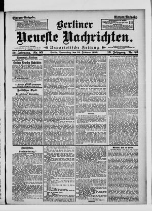 Berliner neueste Nachrichten vom 20.02.1896