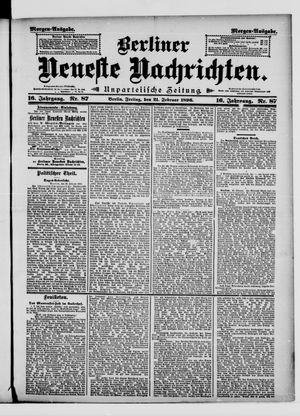 Berliner neueste Nachrichten on Feb 21, 1896