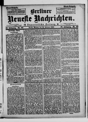 Berliner neueste Nachrichten vom 24.02.1896