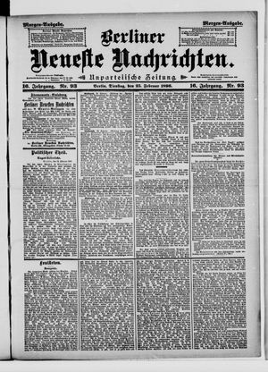 Berliner neueste Nachrichten on Feb 25, 1896