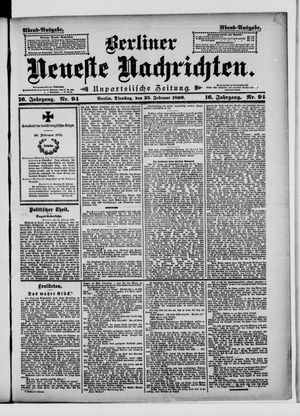Berliner Neueste Nachrichten vom 25.02.1896
