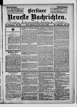 Berliner neueste Nachrichten on Feb 26, 1896