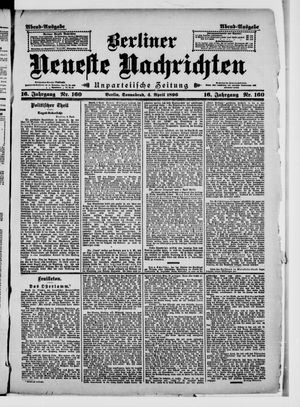 Berliner neueste Nachrichten on Apr 4, 1896