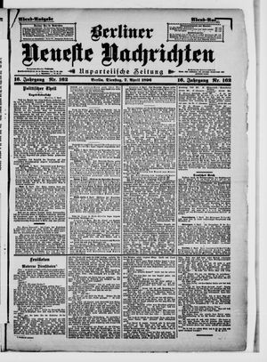 Berliner neueste Nachrichten on Apr 7, 1896