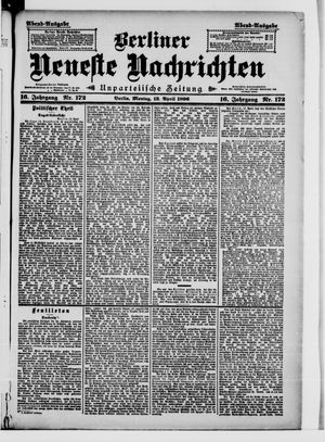 Berliner Neueste Nachrichten on Apr 13, 1896
