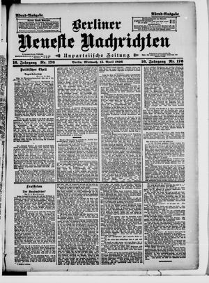 Berliner neueste Nachrichten vom 15.04.1896