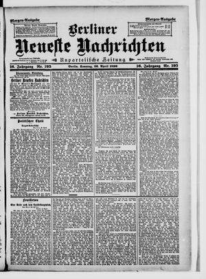 Berliner neueste Nachrichten on Apr 26, 1896