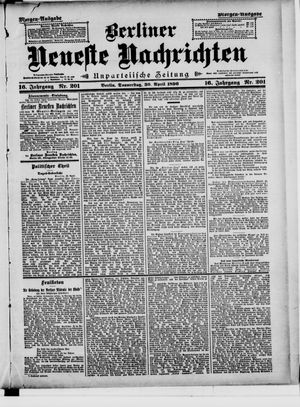 Berliner neueste Nachrichten vom 30.04.1896