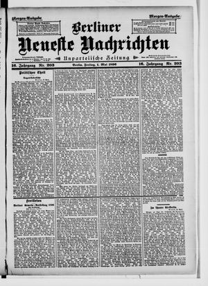 Berliner neueste Nachrichten on May 1, 1896