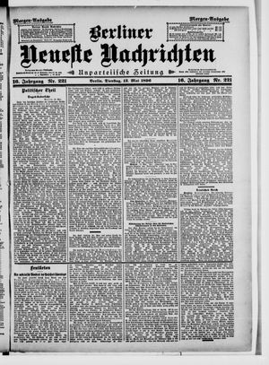 Berliner neueste Nachrichten vom 12.05.1896