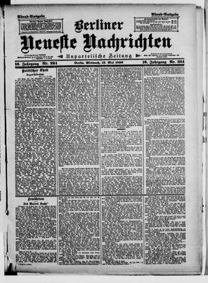 Berliner neueste Nachrichten on May 13, 1896