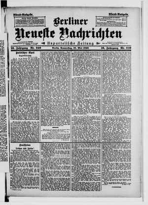 Berliner Neueste Nachrichten on May 28, 1896