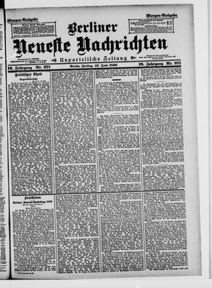 Berliner neueste Nachrichten on Jun 12, 1896