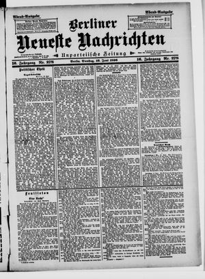 Berliner neueste Nachrichten vom 16.06.1896