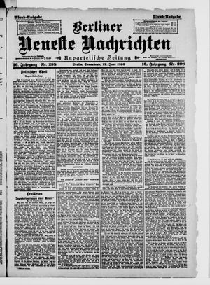 Berliner Neueste Nachrichten vom 27.06.1896