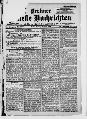 Berliner Neueste Nachrichten on Jun 28, 1896