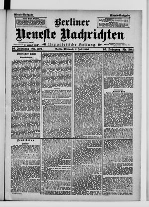 Berliner Neueste Nachrichten on Jul 1, 1896