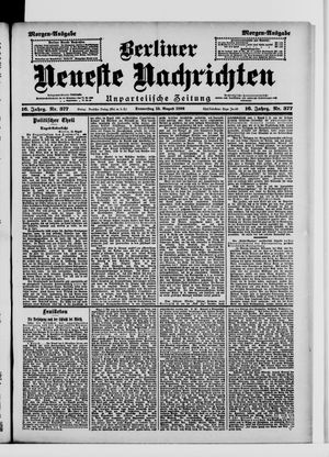 Berliner Neueste Nachrichten on Aug 13, 1896