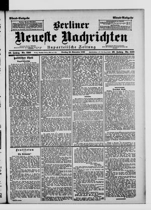 Berliner Neueste Nachrichten vom 10.11.1896